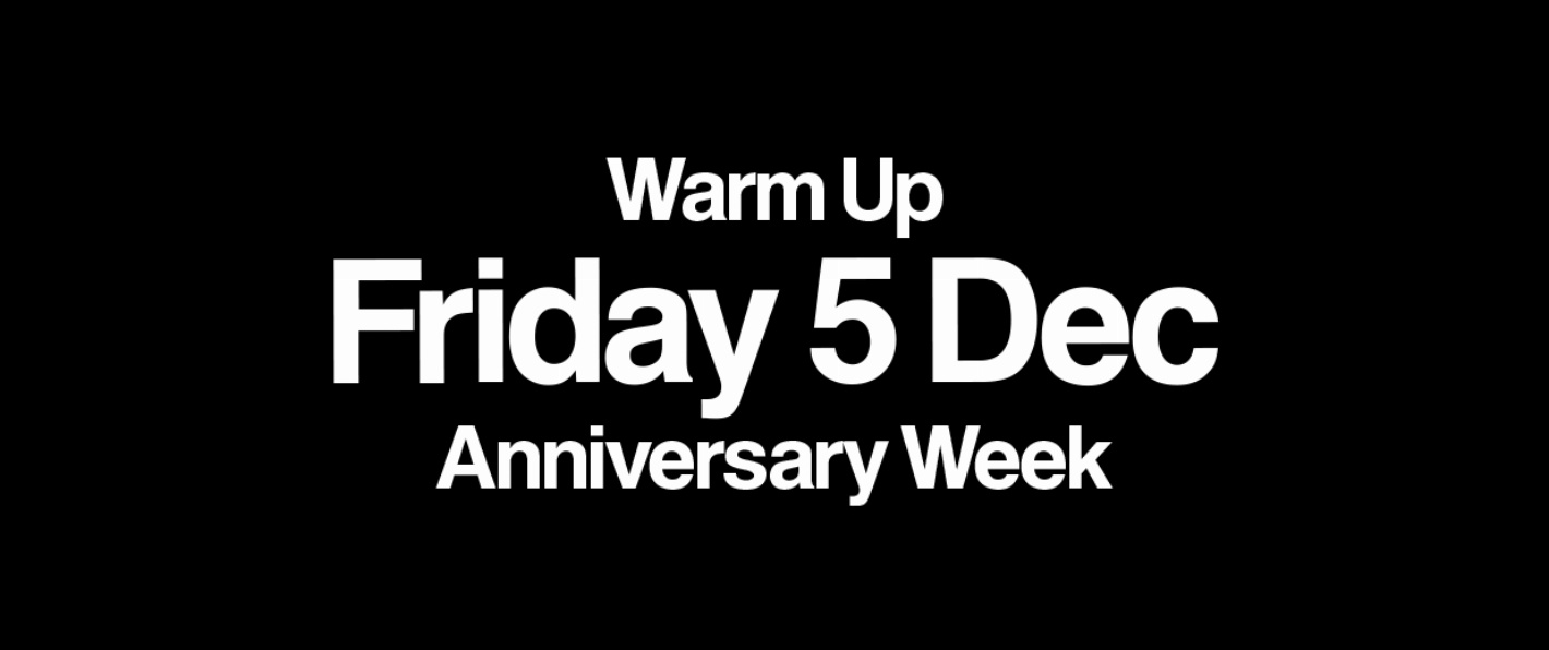 WARM UP - FRIDAY 5 DEC